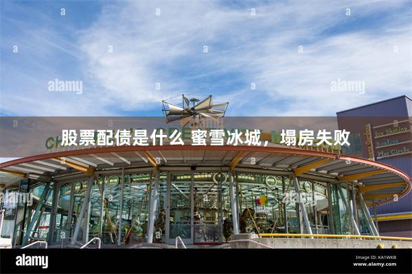 股票配债是什么 蜜雪冰城，塌房失败