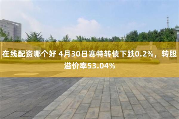 在线配资哪个好 4月30日赛特转债下跌0.2%，转股溢价率53.04%