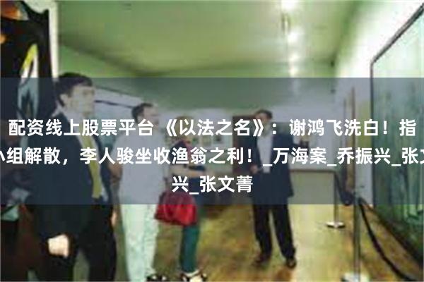 配资线上股票平台 《以法之名》：谢鸿飞洗白！指导小组解散，李人骏坐收渔翁之利！_万海案_乔振兴_张文菁