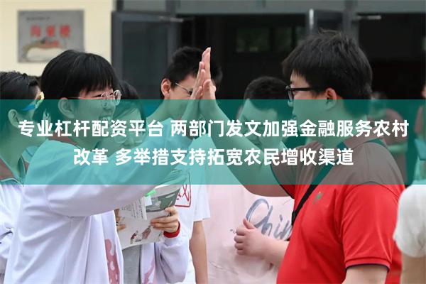 专业杠杆配资平台 两部门发文加强金融服务农村改革 多举措支持拓宽农民增收渠道
