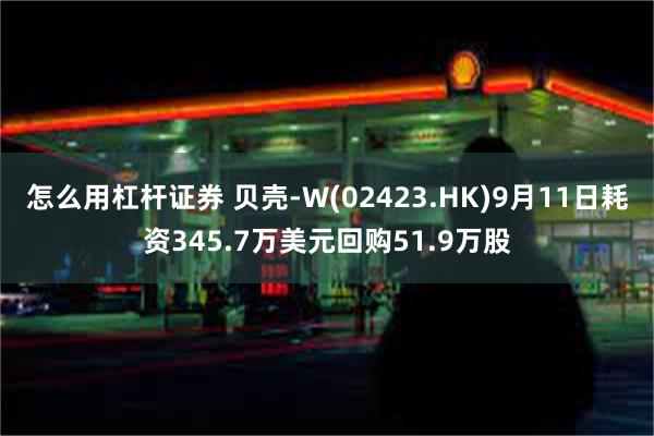 怎么用杠杆证券 贝壳-W(02423.HK)9月11日耗资345.7万美元回购51.9万股